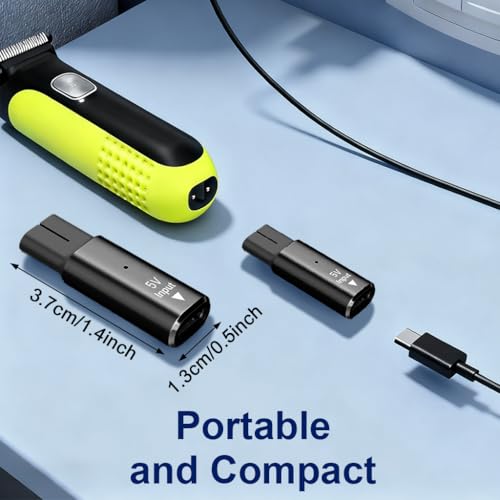 Image of ZORBES 5V Type-C Shaver Adapter Charging Converter for Philips Norelco OneBlade QP2724 QP2834 QP4530 QP1924 QP1324 MG7910 MG9510 S5880 X3001 X5006 Series, Portable Type-C Shaver Charger Plug