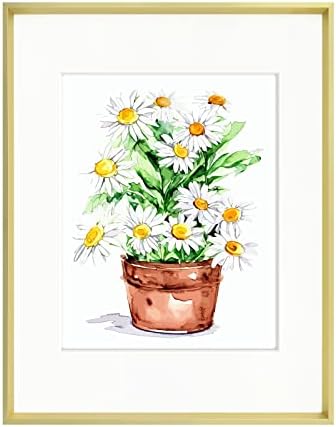 FOLKOR 11x14 Gold Picture Frame with Mat for 8x10, 11 by 14 Metal Frame with Stand, Tabletop or Wall Mounting, 11x14 Photo Frame for Posters/Prints/Landscape/Portrait/Gallery Wall Art (Gold, 1 Pack)