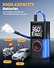 Powools Tire Inflator Portable Air Compressor, 150 PSI Cordless Bike Pump, Air Pump for Auto, Motorcycle, Bicycle, Balls with Pressure Gauge, LED Light & Car Accessories, Black, Standard Capacity #2