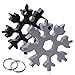 APIELE 18-in-1 Schneeflocken Multitool, Tragbares Edelstahl Werkzeug Schlüsselanhänger, Geschenke für Männer Valentinstag Vatertag Geburtstag schwarz Schwarz und Silber