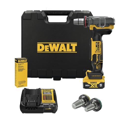 DEWALT 20V MAX XR PEX Expander Tool Kit with 1", 1-1/4", and 1-1/2" Expansion Heads, Battery and Charger Included (DCE410P1) by DEWALT - Used condition - US$643.97