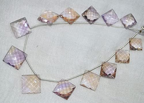 Ametrine cushion square perles pour atelier bijoux bohèmes
