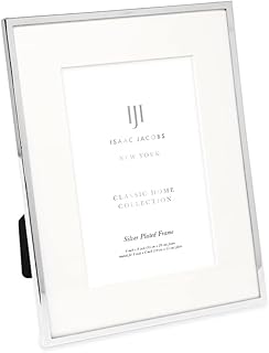 Isaac Jacobs 6x8 (Matted 4x6) Silver Metal Picture Frame, Classic Metal ...