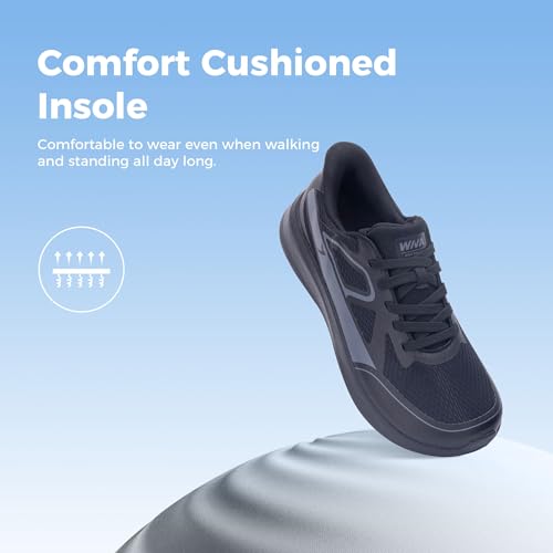 QAUPPE Wide Toe Box Walking Shoes for Men | Zero Drop Minimalist Design | Arch Support for Plantar Fasciitis | Slip-On Tennis Shoes US 8-123