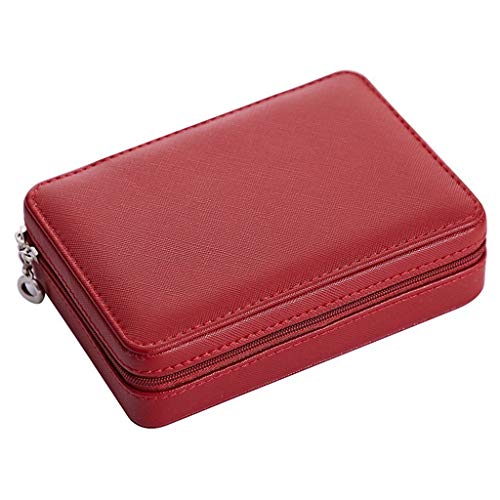 Boîte à bijoux en cuir et grand organisateur de rangement pour bagues et colliers
