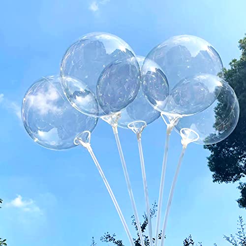 25 PCs Clear Bobo Balloons 12 inches Transparent Bubble Balloon for Light Up LED Balloons,Christmas, Party Events, Wedding, Anniversary, Indoor and Outdoor Decoration, Birthdays (12 inch)