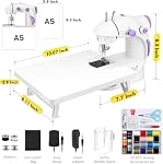 Magicfly Mini Sewing Machine for Beginner, Dual Speed Portable Sewing Machine with Extension Table, Light, Sewing Kit for Household, Travel