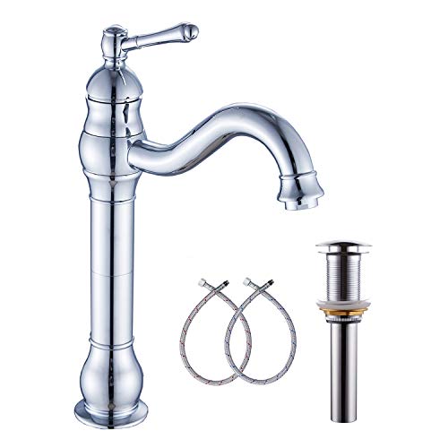 Ggstudy 360° Swivel Chrome Single Handle One Hole Bathroom Sink Faucet Matching With Pop Up Drain #TOP4
