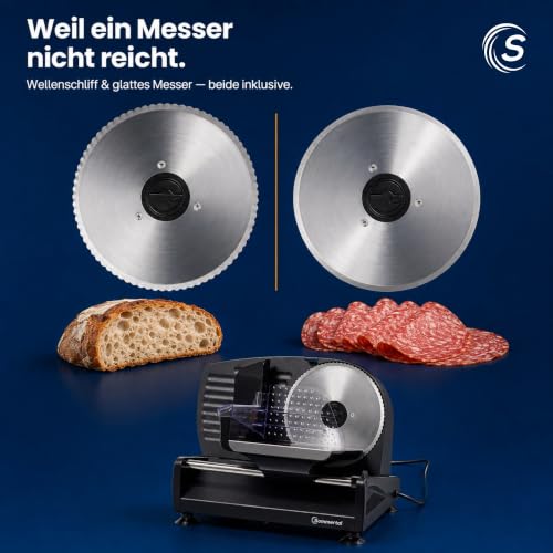 Foto von Sommertal AS190 DUAL Allesschneider 200W | Wellen- & Glattschliff, 0-15mm