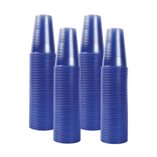 CHEF ROYALE Vasos de plástico azul de 7 onzas (50 piezas) - Vasos desechables - Vasos reciclables sin BPA - Vasos azules ecológicos para Halloween, Pascua, Navidad, cumpleaños, bodas (50)