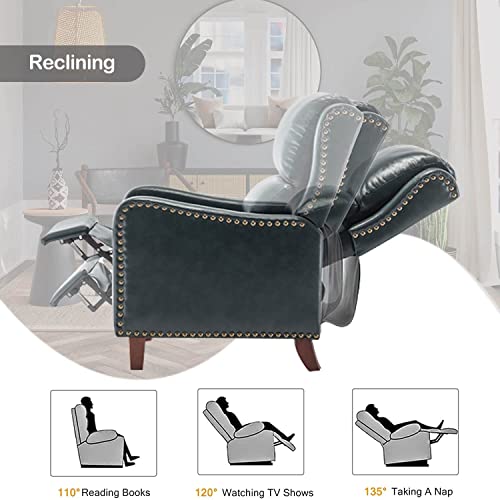Mellcom Leather Recliner Chair, Push Back Chair With Nail Head Trim, Adjustable Armchair For Living Room, Home Theater And Office, Faux Leather #TOP4