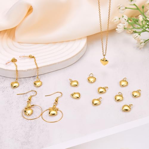 Breloque en forme de cœur plaquée or 18k durable pour bijoux de luxe - 4