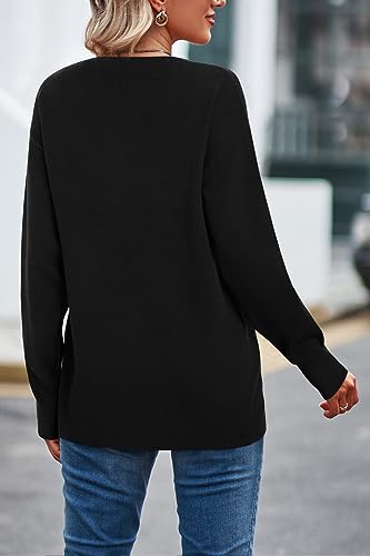 Image of LAISHEN Women's Fall Fashion 2025 Casual Long Sleeve Crewneck Loose Knit Pullover Cute Sweater Tops