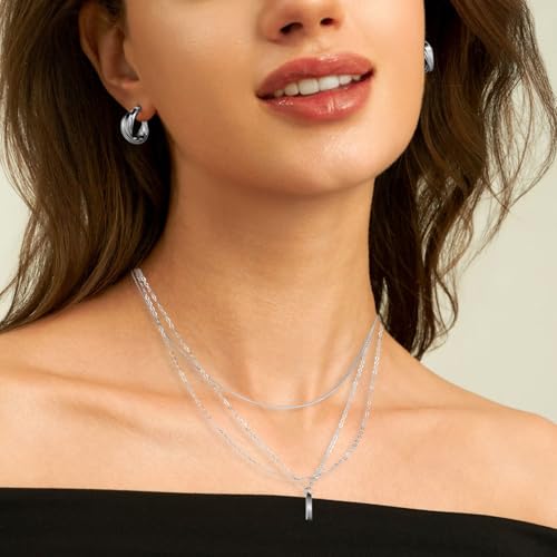 Image of CHICUTIE Gold Jewelry Set For Women,14k Gold Plated Multi Layer Necklaces Bracelets Hoop Earrings Set Stackable Knuckle Rings, Trendy Elegance Charms Non Tarnish Minimalist Textured Boho Jewelry Gift