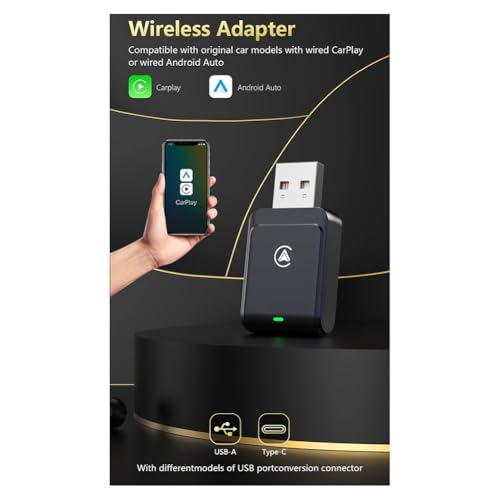 Caja inteligente para coche con módulo Carplay y Android Auto inalámbrico 2 en 1 5