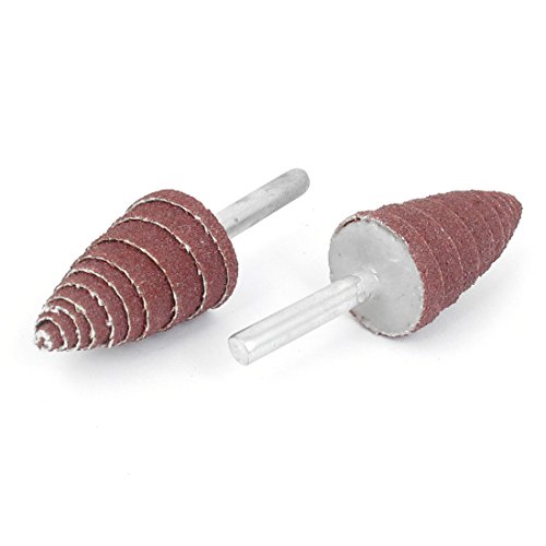 Aexit 2pcs 6mm Abrasives Drill Hole 25mm Tapered Cartridge Roll Grinding Polishing Mounted Point Model:63as546qo529