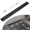Slide-in Range Rear Filler Kit Black, Universal Triangular Fill Strip, Top Trim Kit Between Stove and Wall for Whirlpool & Most Brand, Aluminum Gap Cover, 30" Long