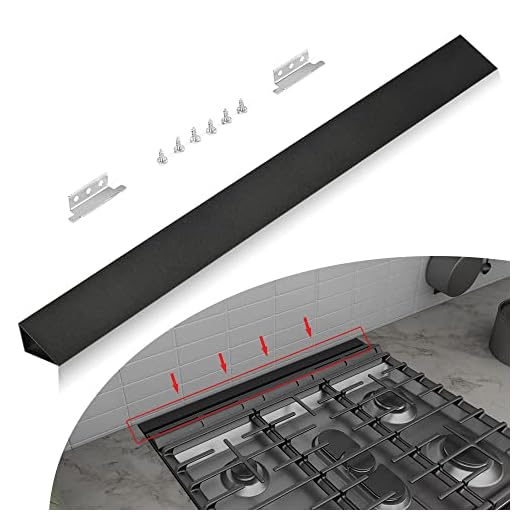 Slide-in Range Rear Filler Kit Black, Universal Triangular Fill Strip, Top Trim Kit Between Stove and Wall for Whirlpool & Most Brand, Aluminum Gap Cover, 30" Long