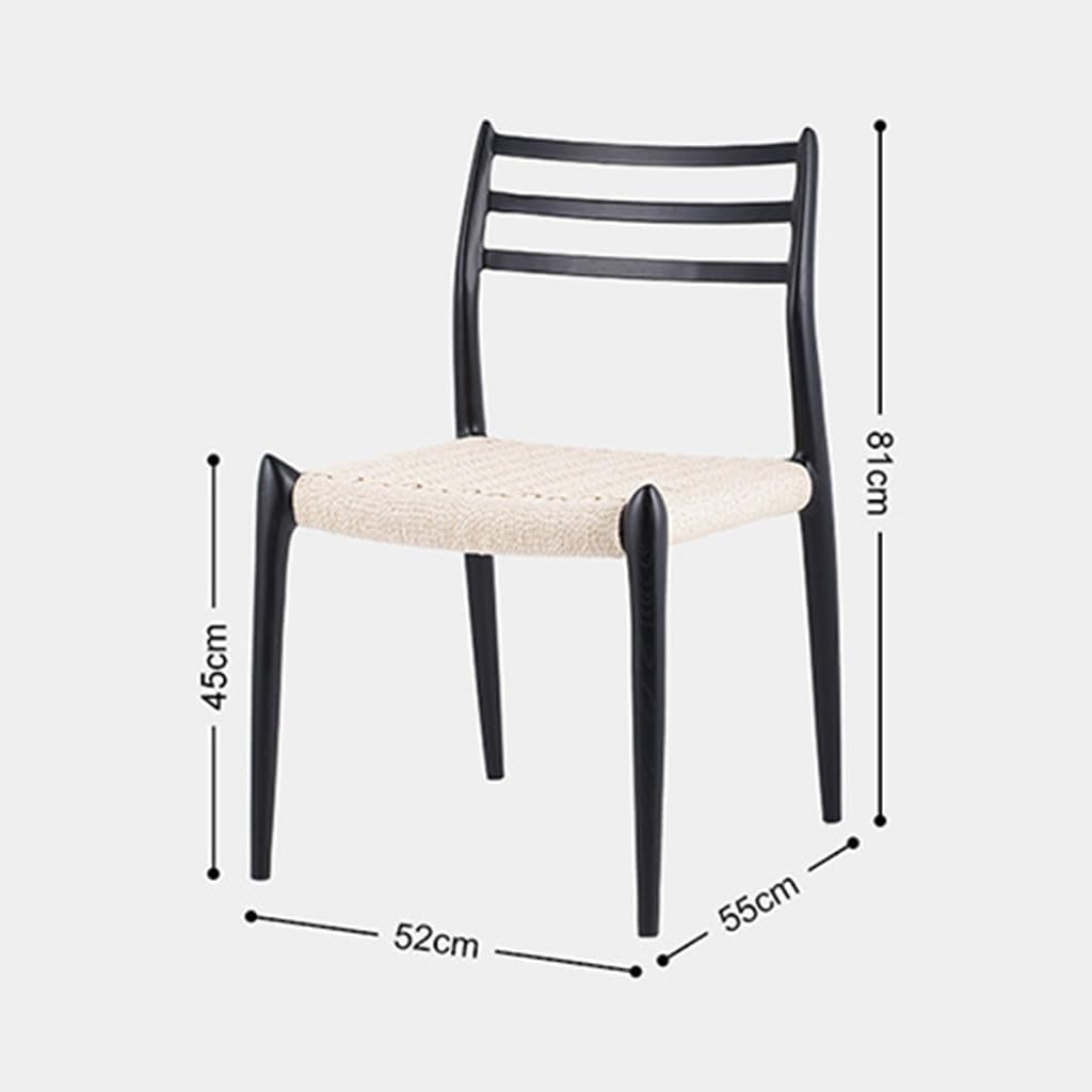 TemkIN Home Dining Chair, Rattan Solid Wood Seat, Patio Garden Leisure Chair, Outdoors Rattan Sunlounger, Lazy Home Backrest Wicker Chair