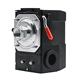 Rvanv LF10-4H Air Compressor Pressure Switch, 4 Port Pressure Switch Replacement Control NPT1/4 95-125 PSI