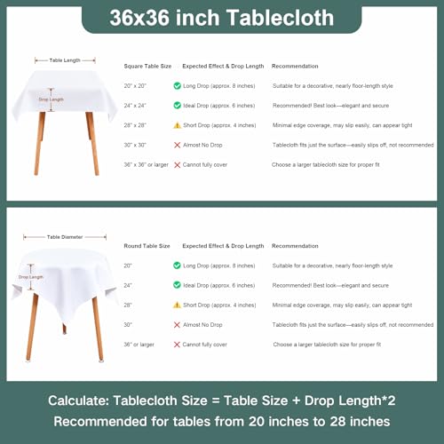 Wolkemer Small Square Tablecloth 36 x 36 Inches Faux Linen Water Resistant by Wolkemer - Used condition - Image 2