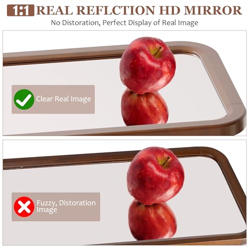 Dnbss 47 Inchx16 Inch Wooden Full Length Hanging Mirror For Wall, Solid Wood Frame Full Body Mirror, Wall-Mounted Mirror, Dressing Mirror For Bedroom, Living Room, Room Decor, Walnut thumb #3