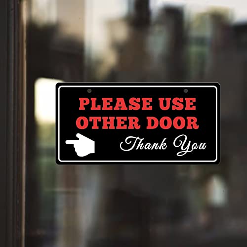 Please Use Other Door Sign Hanging Plaque For Window Door Business Retail Store Schools Restaurant Shops Indoors Outdoors Hanging Wall Sign For House Home Decor Reversible Double Sided Sign 10X5 Inch #TOP4