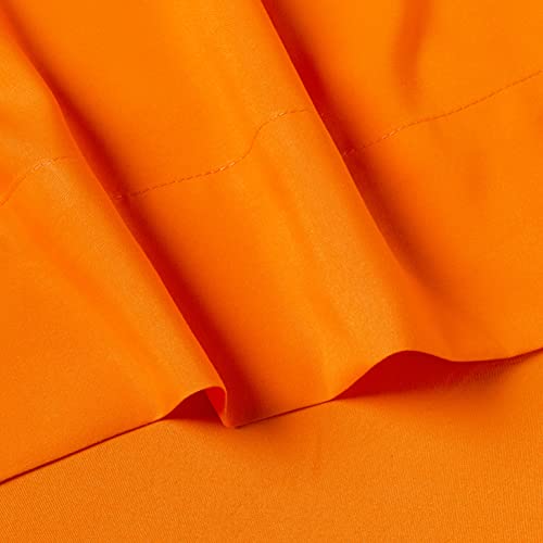 Celine Linen Best, Softest, Coziest Bed Sheets Ever! 1800 Thread Count Egyptian Quality Wrinkle-Resistant 4-Piece Sheet Set With Deep Pockets, King Vibrant Orange #TOP2