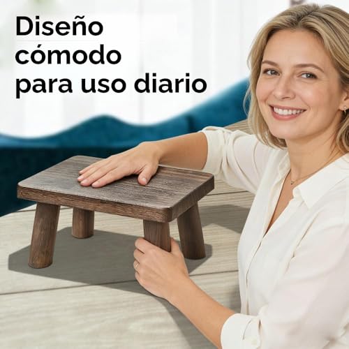 Miniatura 5 de Zijiren Taburete De Madera, Taburete De Mesa De Café, Taburete Para Ponerse Zapatos, Mesa Para Plantas, Taburete Para Cambiarse De Zapatos, Taburete De Madera Maciza, Taburete Bajo, Banco, Taburete