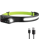 【Sicherheitsreflexionsstreifen und ergonomisches Design】: Die Stirnlampe besteht aus Silikonmaterial, das rutschfest ist und nicht leicht herunterfällt; es kann gefaltet werden, ohne die Verwendung zu beeinträchtigen; Die Weitwinkel-Stirnlampe wiegt nur 0,15 Pfund und kann mitgenommen werden. Das Design der Sicherheitsreflexstreifen macht es sicherer beim Radfahren und Nachtlaufen.