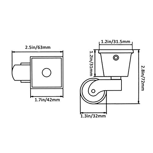 Roulettes pivotantes avec vis pour stopper les rayures sur vos parquets - 2