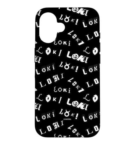 Marvel Loki Disney+ Pattern Black Case for iPhone 16