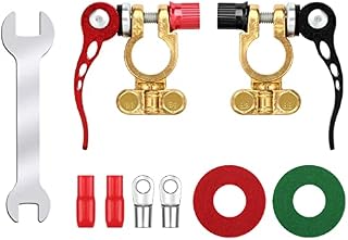 Boisbresil 9Pcs Quick Release Battery Terminals Battery Terminal Connectors 2Pcs Car Battery Pole Terminals 12V 3 Way Leisure Battery Grease Marine Battery Electric Car Accessories