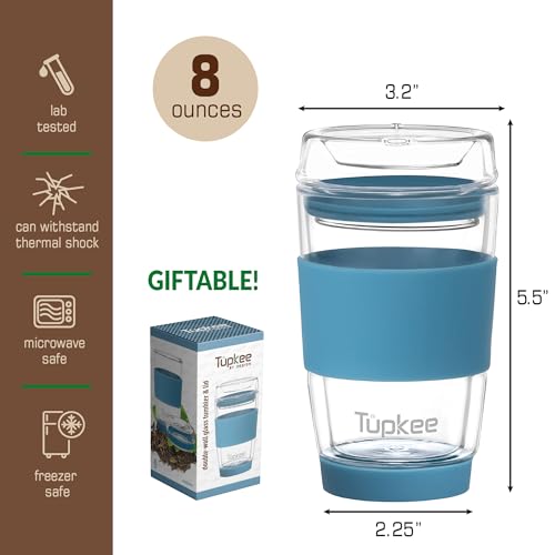 Vaso de vidrio doble pared 8 oz con tapa miniatura 5