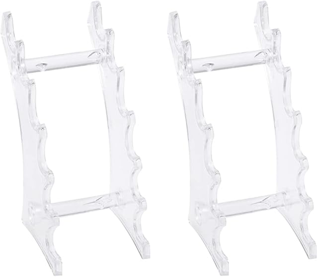 Cabilock 2Pcs Acrylic Pen Holder Display Stand Clear Makeup Brush Pen Rack Organizer for School Office Home Store