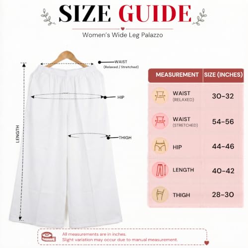 Image of Plaazo Women's Cotton Palazzo | Wide Leg Palazzo for Women | Soft Breathable High Waist Bottom Wear | Comfortable Casual, Office, Travel for Women