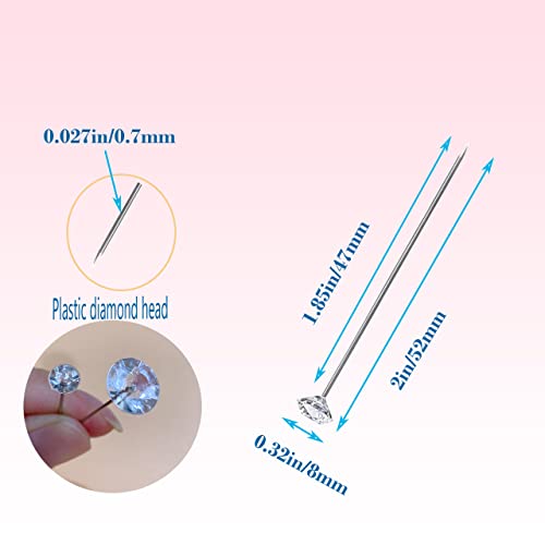 image for HeGangLy 100 Pcs Corsage Bouquet Pins,2Inch Flower Diamond Rhinestone 