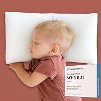 KNERST® Kinderkopfkissen - Ergonomisches Kissen Kinderzimmer mit Memory-Schaum - Kissen 25x50x6 cm ideal als Kinderkissen - Kopfkissen 25x50 für erholsamen Schlaf inkl. Kissenbezug - für Kinder
