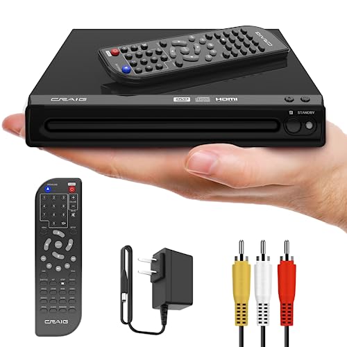 Craig CVD401A Compact HDMI DVD Player with Remote in Black | Compatible with DVD-R/DVD-RW/JPEG/CD-R/CD-R/CD | Progressive Scan | Up-Convert to 1080p | by Craig - Used condition - US$27.56