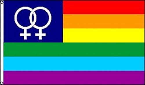 Rainbow Flag Lesbian Double Venus LGBT Festival Event Banner New 3x5 Sign image 3