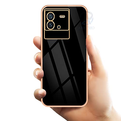 Image of AESTMO TPU Back Case Cover for Iqoo Neo 6 5G Back Cover|Gold Electroplating Chrome|Raised Edges|Super Soft-Touch|Bumper Back Case for Iqoo Neo6 5G (Gold&Black)
