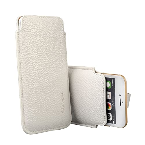iPhone 8 iPhone 7 IPhone 6 6S 4.7 Sleeve , [ Minimalism ] Elastic Pull Strap , Synthetic Leather Protective Sleeve Pouch Cover Case , Professional Executive Case Design . - White