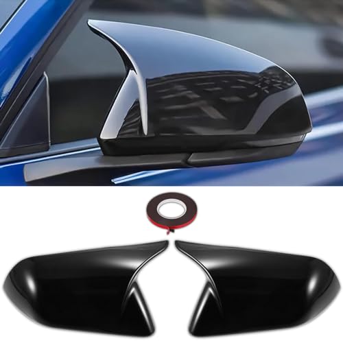 1 Pair Car Side Mirror Cover Caps Gloss Black for 2015-2024 Ford Mustang GT/Ecoboost/Shelby Accessories Rear Exterior Mods Tuning Parts - Without Mirror Turn Signal Cutout by Qlhshop - Used condition - US$27.02