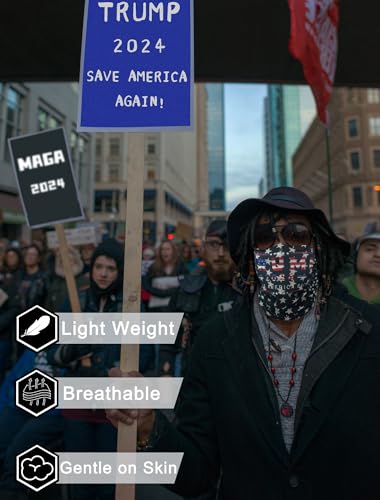 Unisex Trump 2024 Face Mask Neck Gaiter, Multipurpose Patriotic Neck Gaiters Balaclava Bandana for Adults3