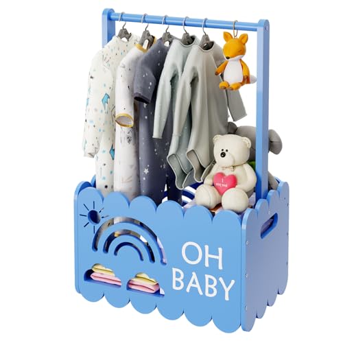 DUHARS Regalos Para Bebes Recién Nacidos - Wooden cesta regalo Bebe- Regalos Bebes Recien Nacidos Originales Niña O Niño, Regalos Para Baby Shower, Cesta Organizadora Bebe, Cestas Bebe Regalo