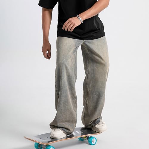 Men's Baggy Vintage Casual Jeans Hip Hop Oversized Denim Pants Classic Comfort Dance Jean2