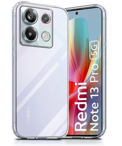Image of WOW IMAGINE Crystal Clear Transparent Back Case Cover for Redmi Note 13 Pro 5G | Full Device & Camera Protection Shockproof TPU Silicone Back Cover Case - Transparent