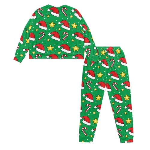 Image of Womens Lounge Set Long Sleeve Soft Pajama Sets | Casual 2 Piece Pj Outfit, Crewneck Sleepwear with Pockets, Adjustable Drawstring, Soft Comfy Fall Pajamas, Plus Size