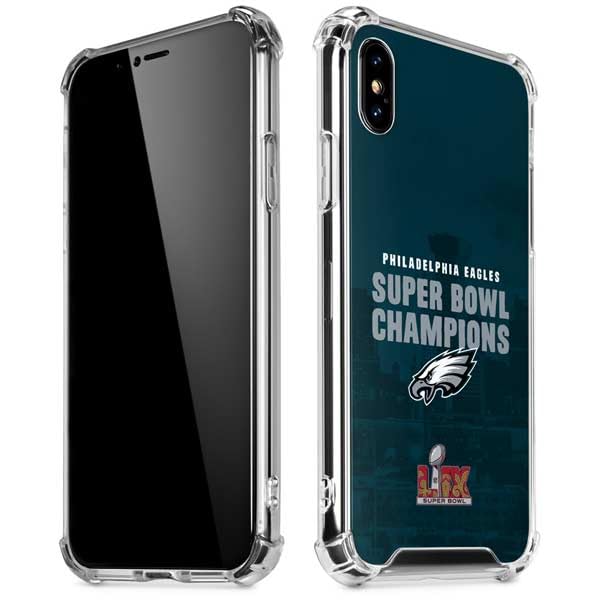 Skinit Clear Phone Case Compatible with iPhone Xs Max - Officially Licensed NFL Philadelphia Eagles Super Bowl LIX Champions Design