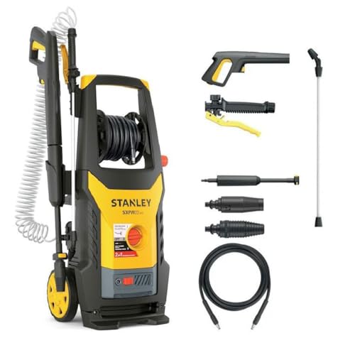 Stanley - Lavadora de alta presión 2200 W 160 Bar 460 L/h 2 en 1 Función de lavado y rociador SXPW22DHS, Amarillo
